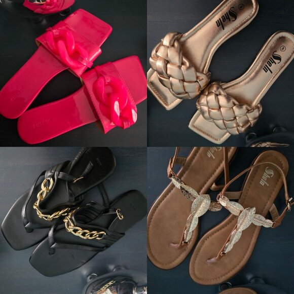 Bundle 4 Shein Sandals Size 8 and 9 - Picture 1 of 12